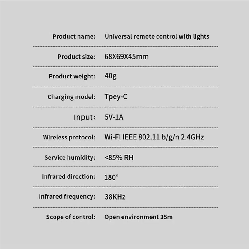 B50B Tuya Smart Universal IR RF Remote Controller, WiFi Air Conditioning Switch with Atmosphere Light, Works with Alexa for