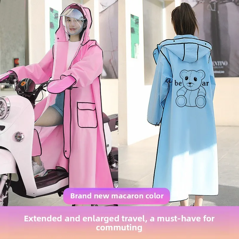 

1PCS EVA Raincoat Thickened Extended Full-Body Waterproof Electric Bike Riding Rain Cape High-Quality EVA Outdoor Cycling Use