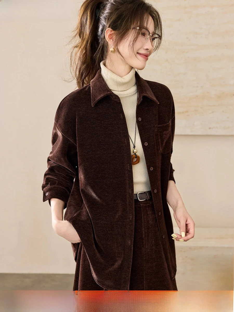 

Miumei Sle Double-sided Corduroy Embroidered irt Jaet Women's Outerwear Faionable Layered Winter Coat Collar But...