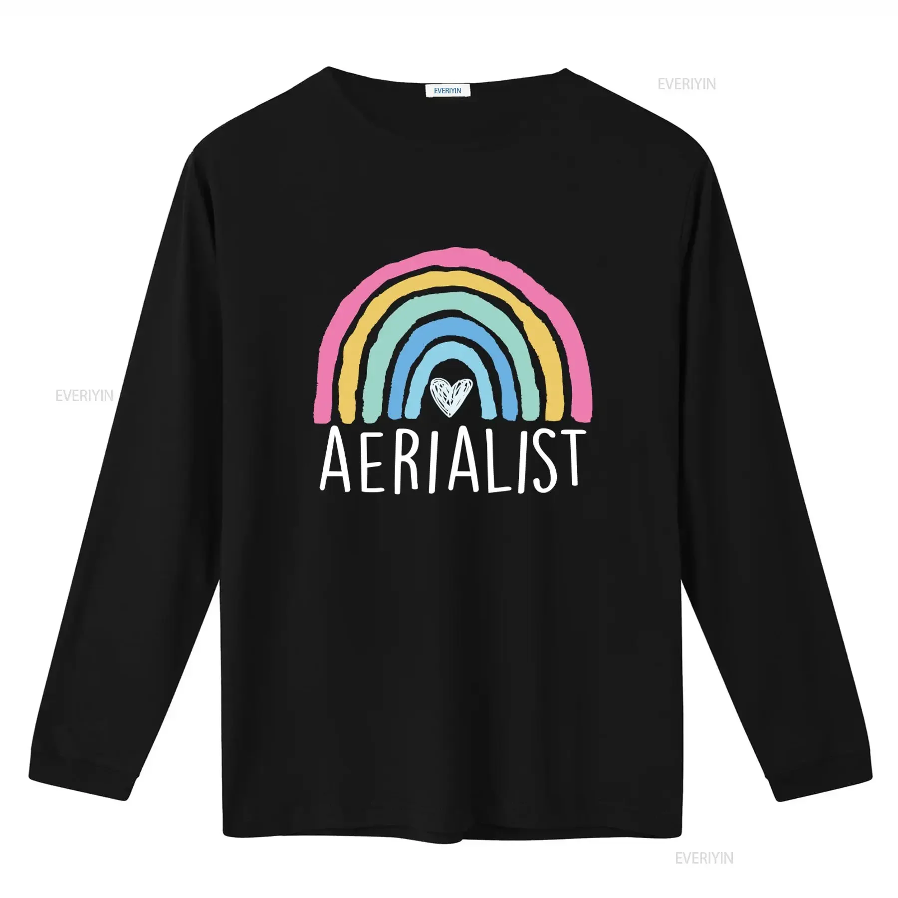 Aerialist T Shirt Colorful Rainbow Heart Print Perfect for Circus Acrobatic Aerial Silks Trapeze Art Enthusiasts vintage
