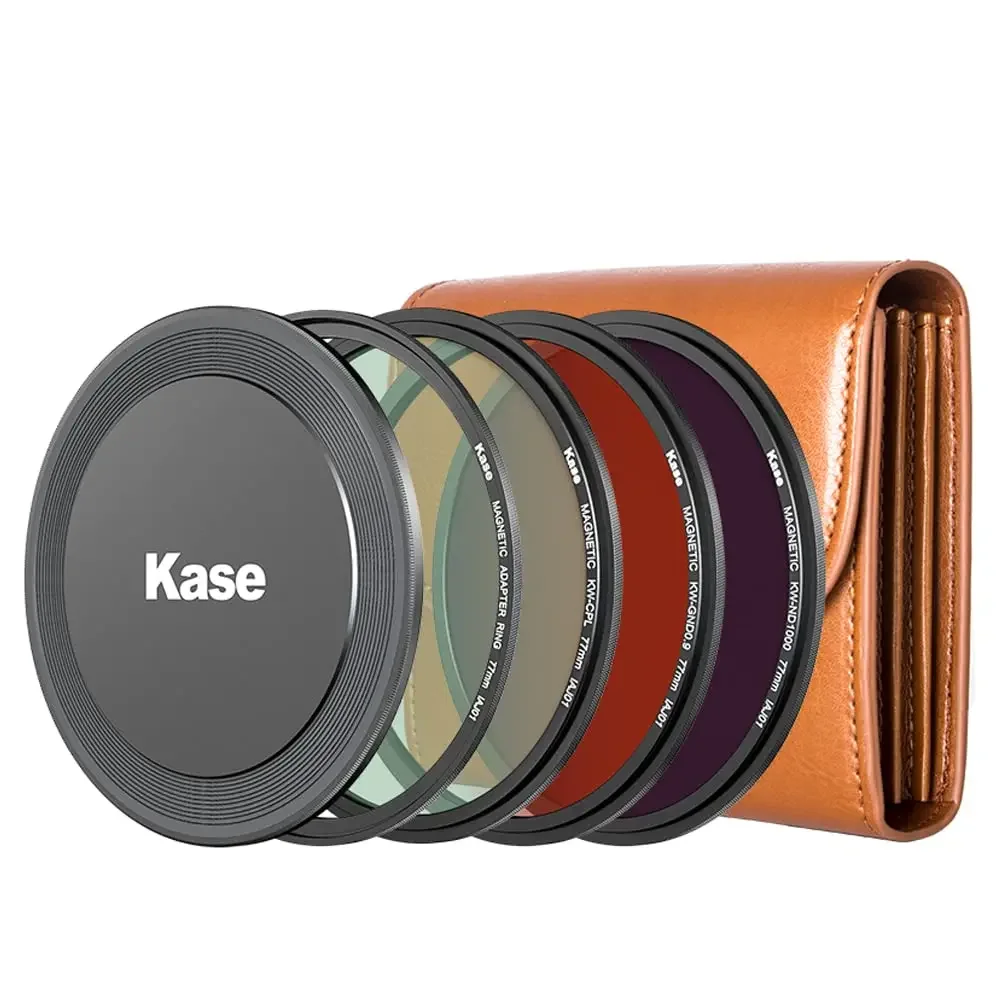 Kase 67/72/77/82mm Wolverine Magnetic Filter Professional Kit (CPL ND1000 Soft GND0.9 Lens Cap Filter Bag ) Camera Len Filters