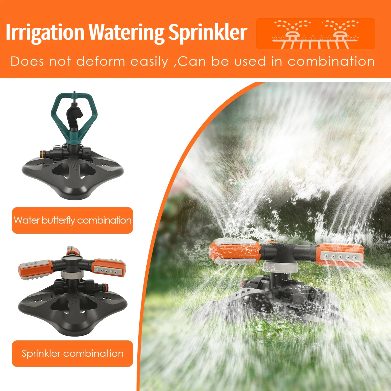 Système d'arrosage automatique rotatif à 360 degrés pour pelouse de jardin, buse rotative à raccord rapide, fournitures d'irrigation de jardin