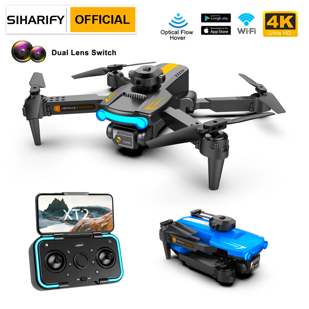 

SIHARIFY RC Drone with 4 Sided Obstacle Avoidance 4K WIFI Optical Flow Position Drone Dual Camera Foldable Quadcopter Drone Toys