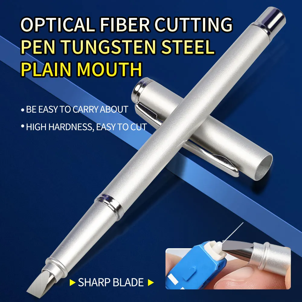 Nieuwe Ftth Fiber Optic Cutting Mes Fiber Cutting Pen Wolfraam Carbide Staal Koude Verbinding Snijpen Mes Blote Fiber Cutter