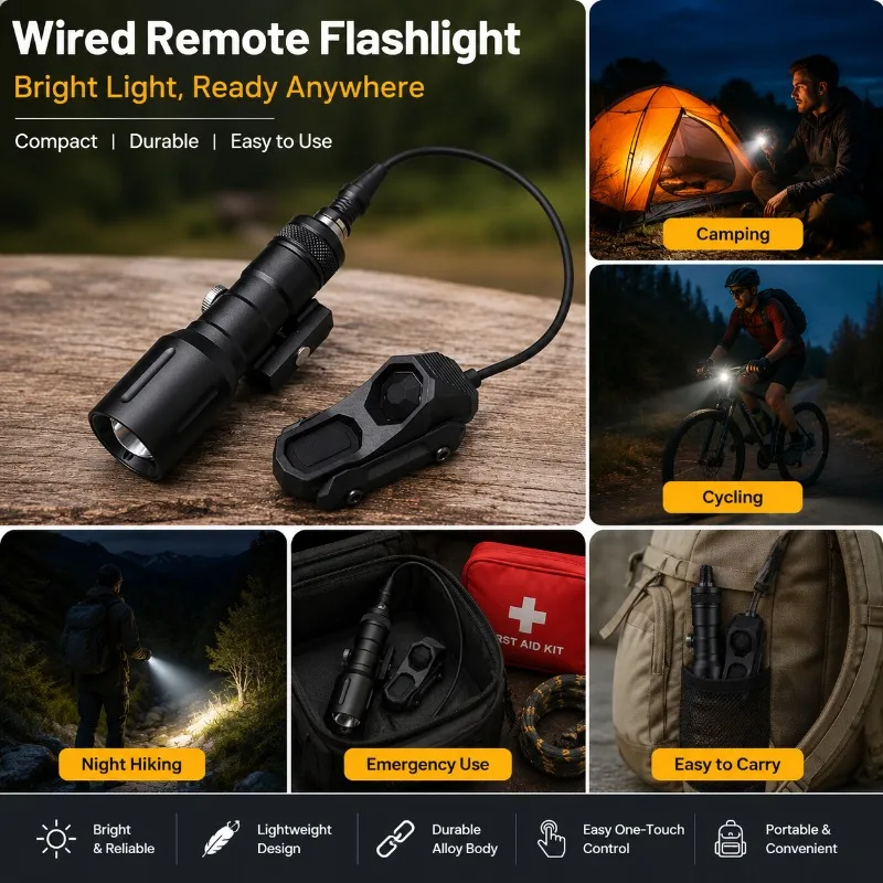 Alloy Crafted High Bright Hand Flash Torch Variable Strobe Mode Accessory Tail Spare Part