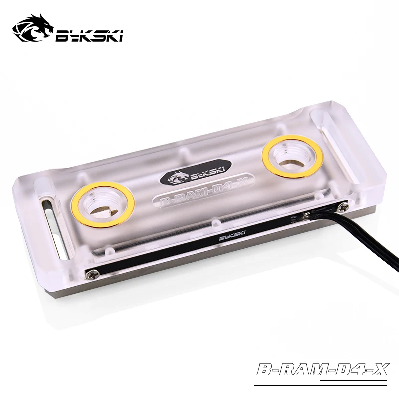 Bykski RAM Water Cooling Block use for Dual Channel 2pcs RAM or 4 Channel 4pcs RAM Cooled RGB Radiator with Metal Cover