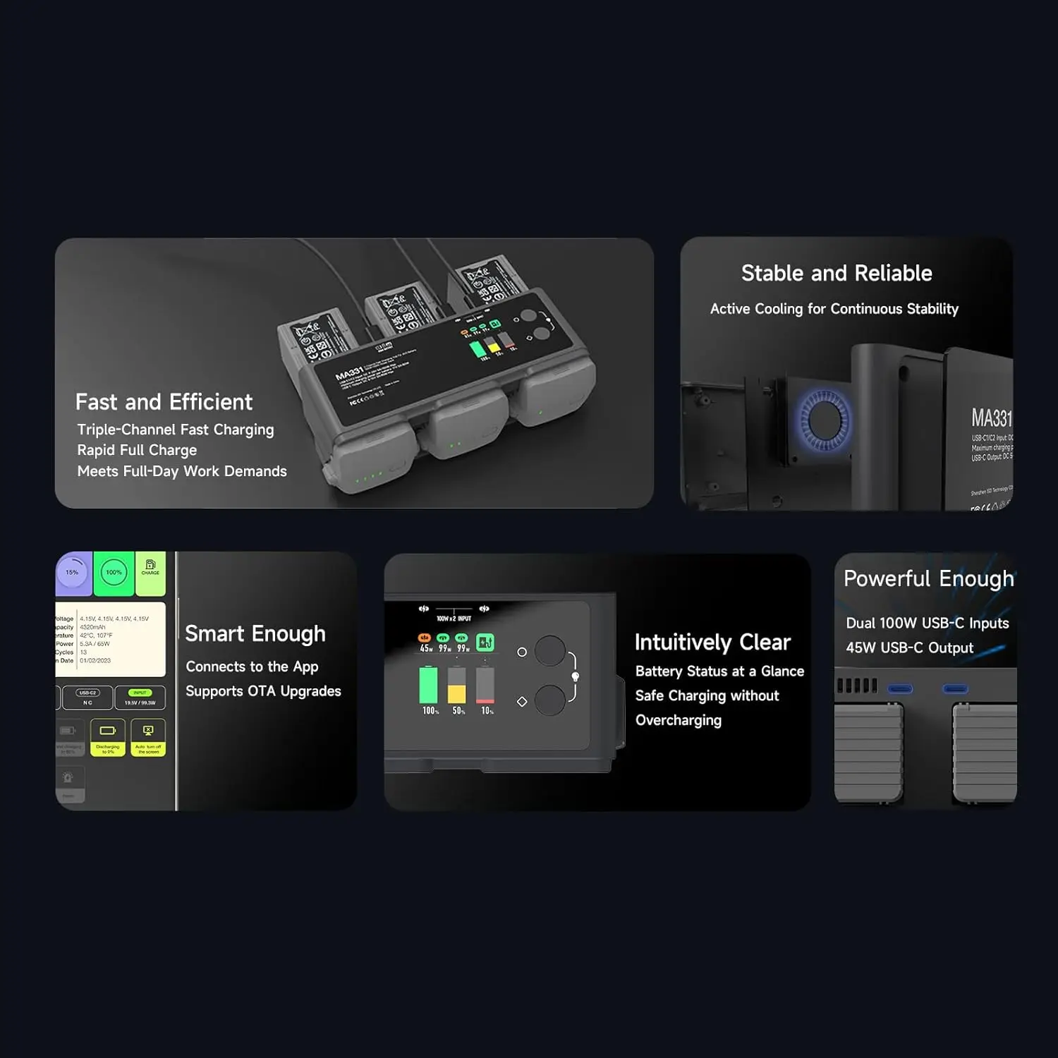 future-flight-isdt-ma331-200w-dual-100w-smart-battery-fast-charging-butler-usb-type-c-plug-ota-upgrades-for-dji-air3-aerial