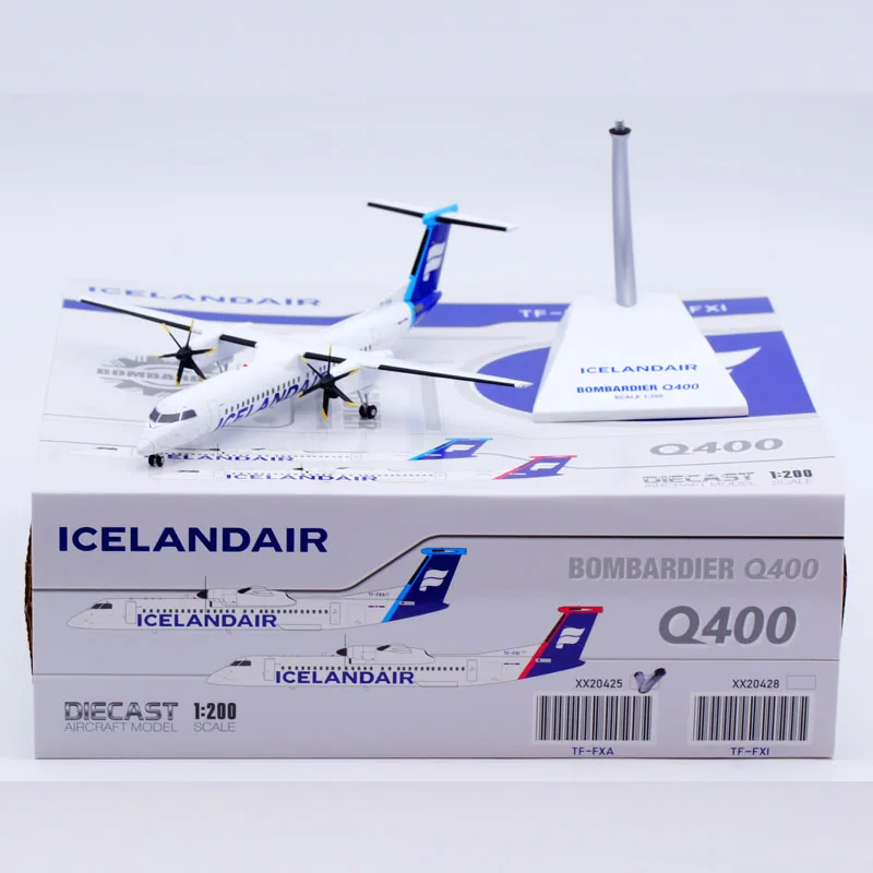 

XX20425 Alloy Collectible Plane Gift JC Wings 1:200 Icelandair Bombardier Dash8-Q400 Diecast Aircraft Model TF-FXA With Stand