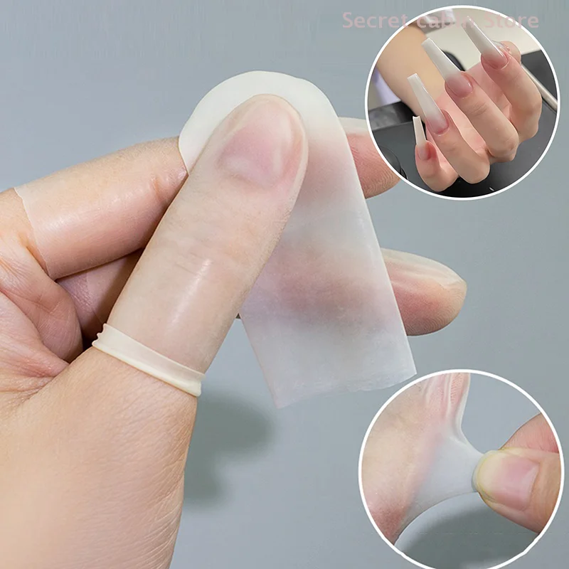 100/200PCS Nail Art Finger Protection Cover Rubber Non-slip Anti-static Finger Cots Disposable Latex Finger Cover Nail Art Tool