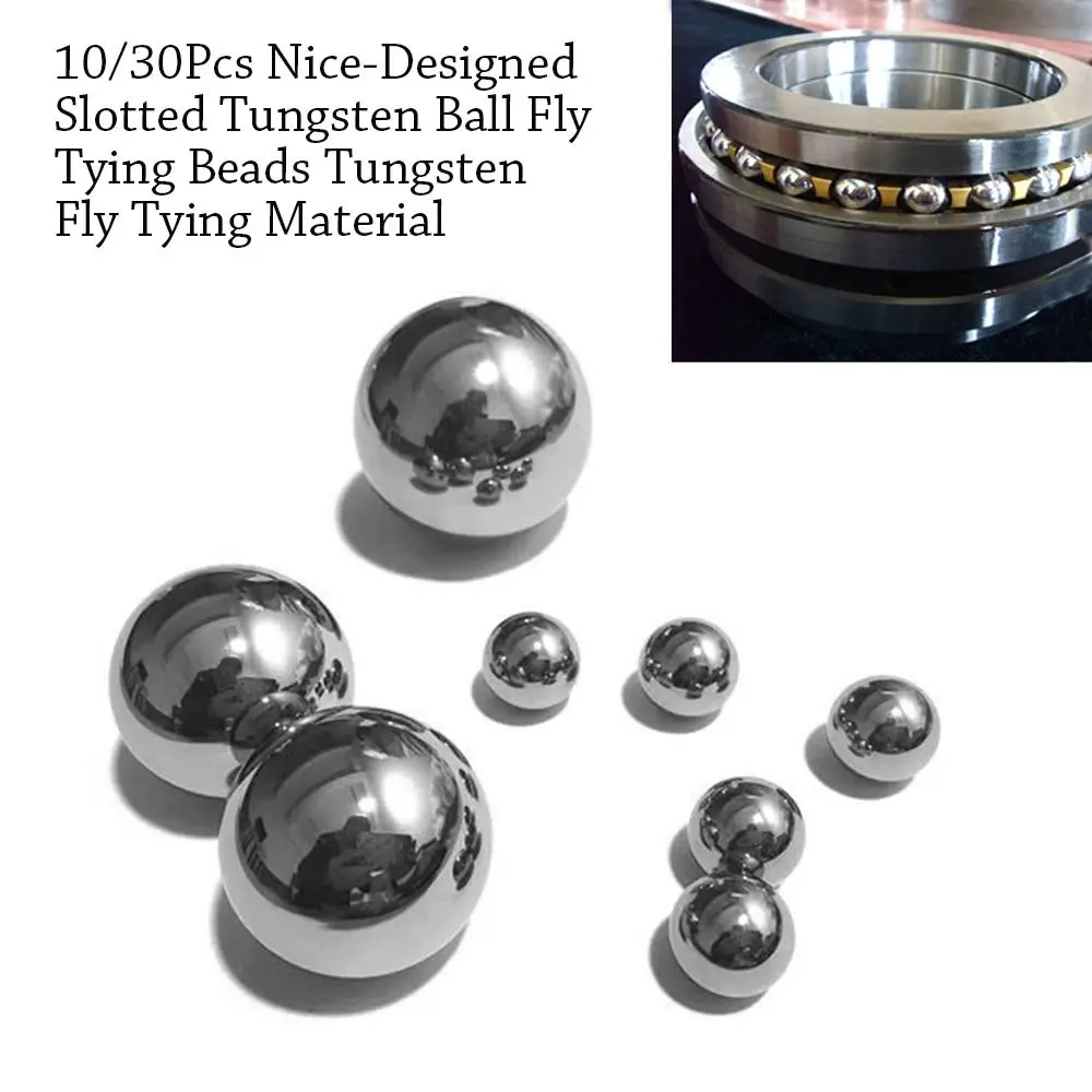 10/30Pcs Tungsten Alloy Tungsten Beads Ball Nice-Designed Slotted Tungsten Ball Fly Tying Beads Tungsten Fly Tying Material