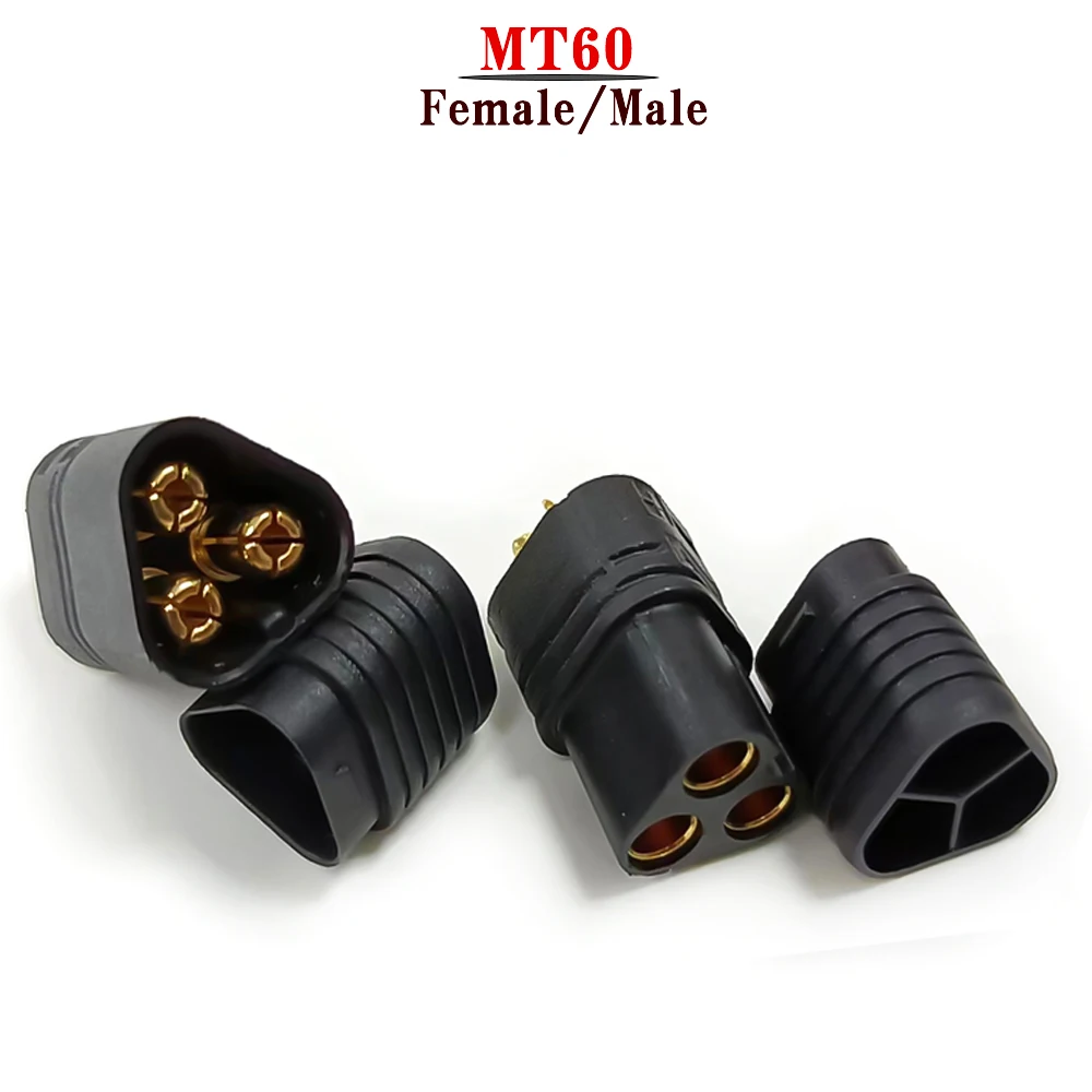 Amass MT30 MT60 Connector Yellow Black MT60 Plug Socket Male Female Pair for RC Aircraft Quadcopter Lithium Battery