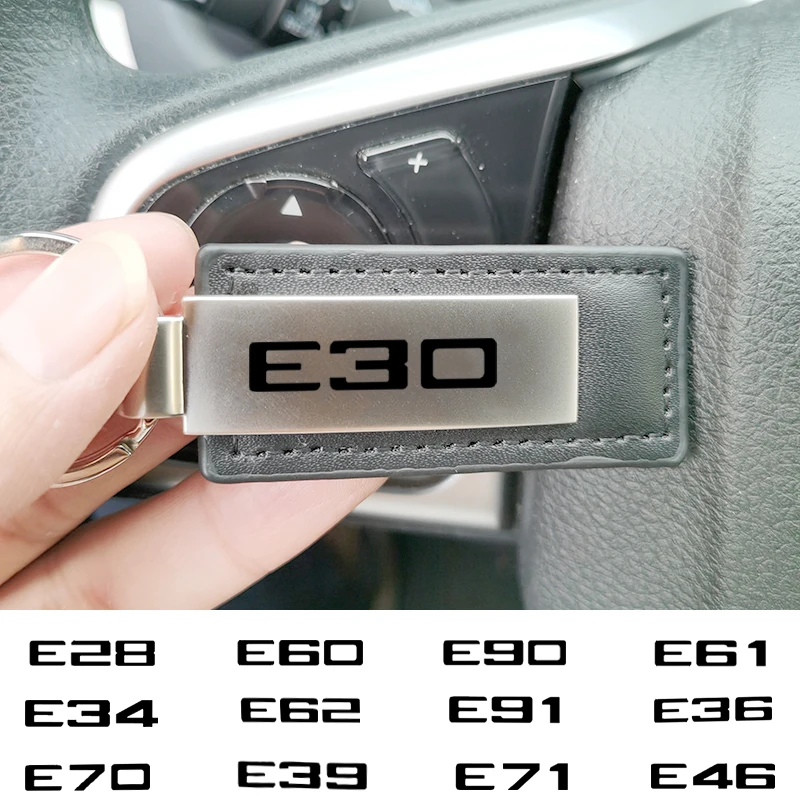 جديد المعادن الجلود سيارة المفاتيح مفتاح سلسلة حلقية ل BMW E28 E30 E34 E36 E39 E46 E52 E53 E60 E61 E62 E70 E71 E83 E84 E90 E91 E92 #5