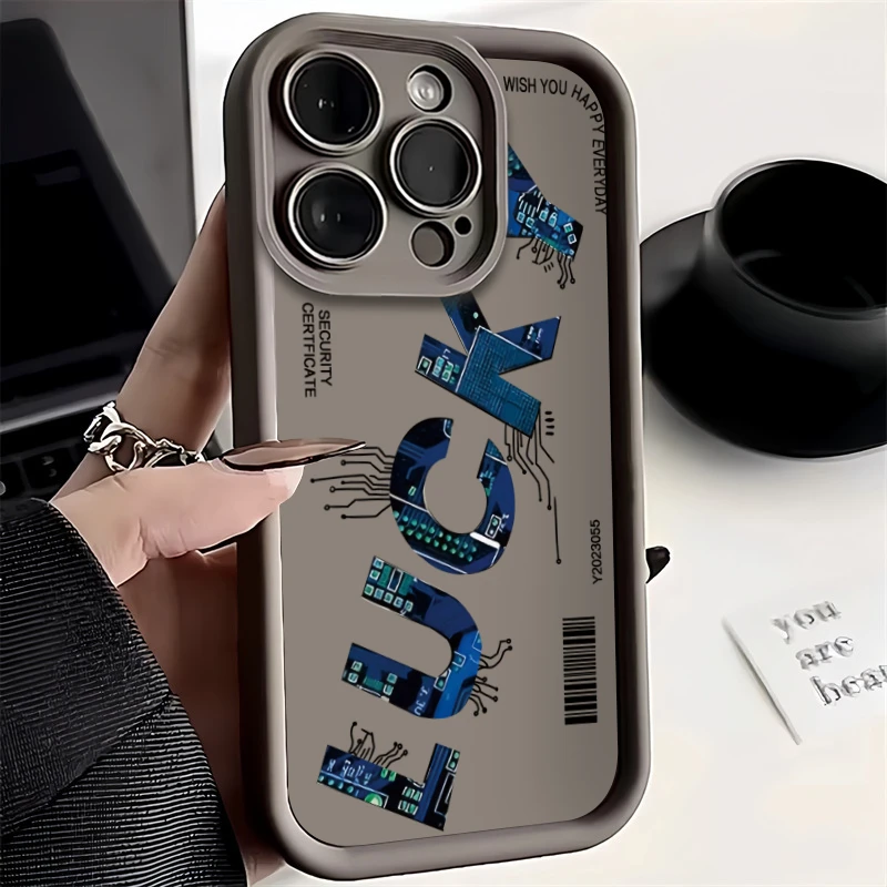 

For IPhone 15ProMax case 11 12 13 14 Pro Max XSmax XR X 7 8 14 15 Plus Lucky digital art painting anti-falling phone case