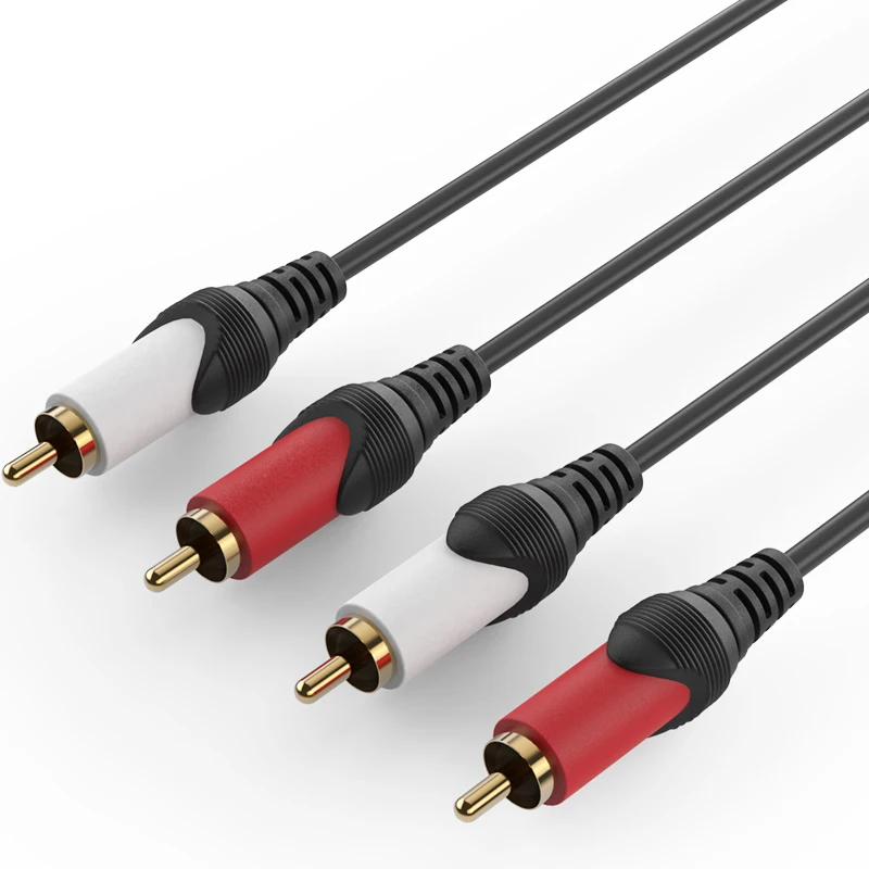 

Dual Lotus Audio Cable, RCA Male to Male 4-Pin Cable for Speakers, Power Amplifiers, Mixers and Car Audio Systems