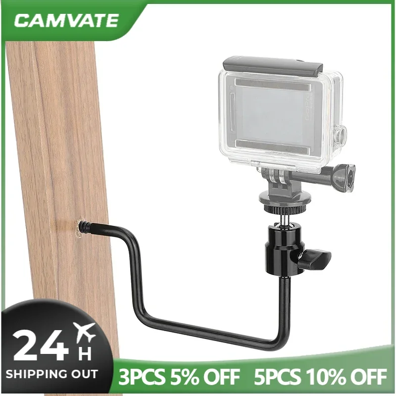 CAMVATE กล้องทหารพรานต้นไม้ผู้ถือมินิบอลหัว1/4 "-20สกรูเกลียวสำหรับชุดกล้องถ่ายภาพจอภาพ LED ไฟ