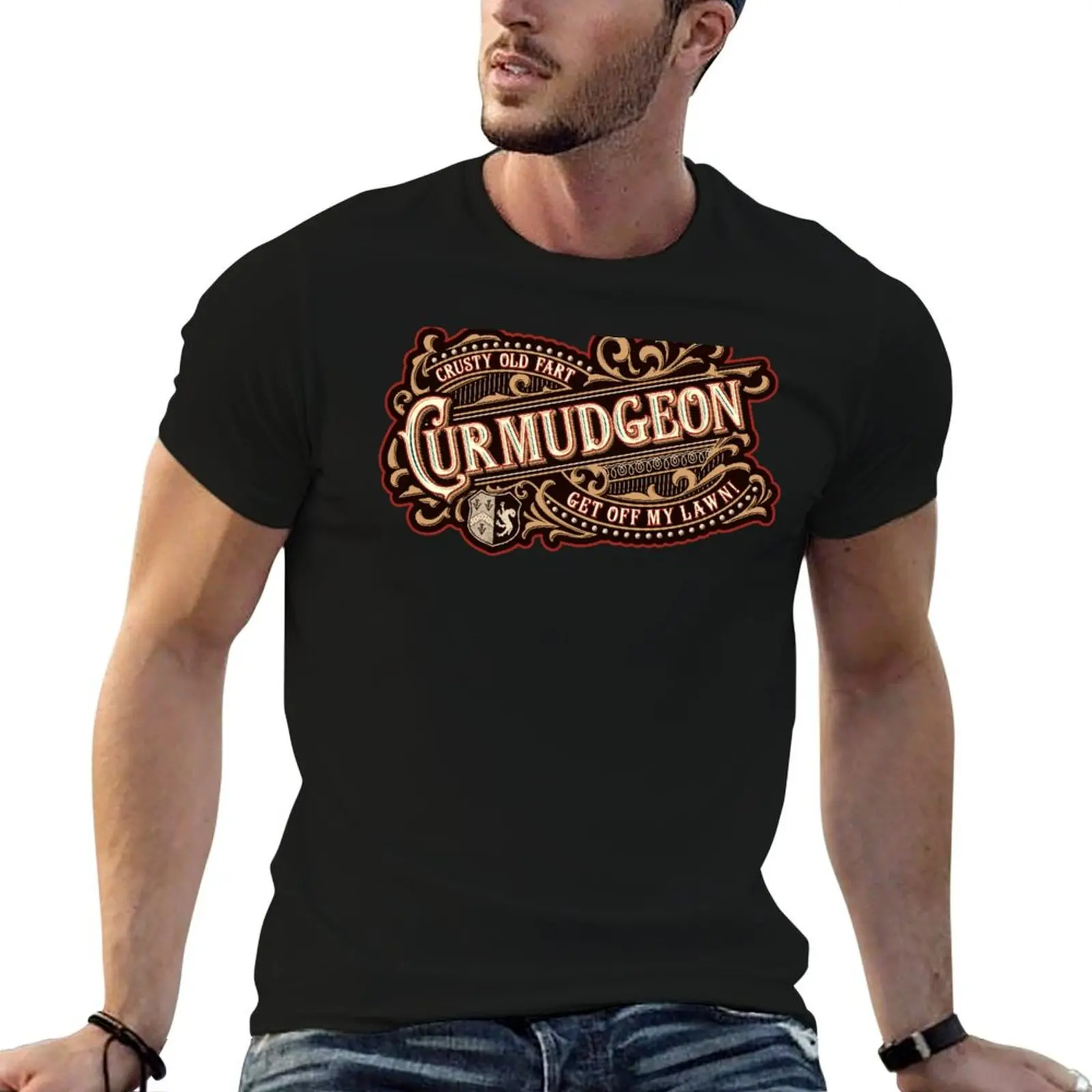 Curmudgeon - Crusty Old Fart - Get Off My Lawn! T-Shirt cheap stuff anime clothes plain designer shirts Men's t shirts