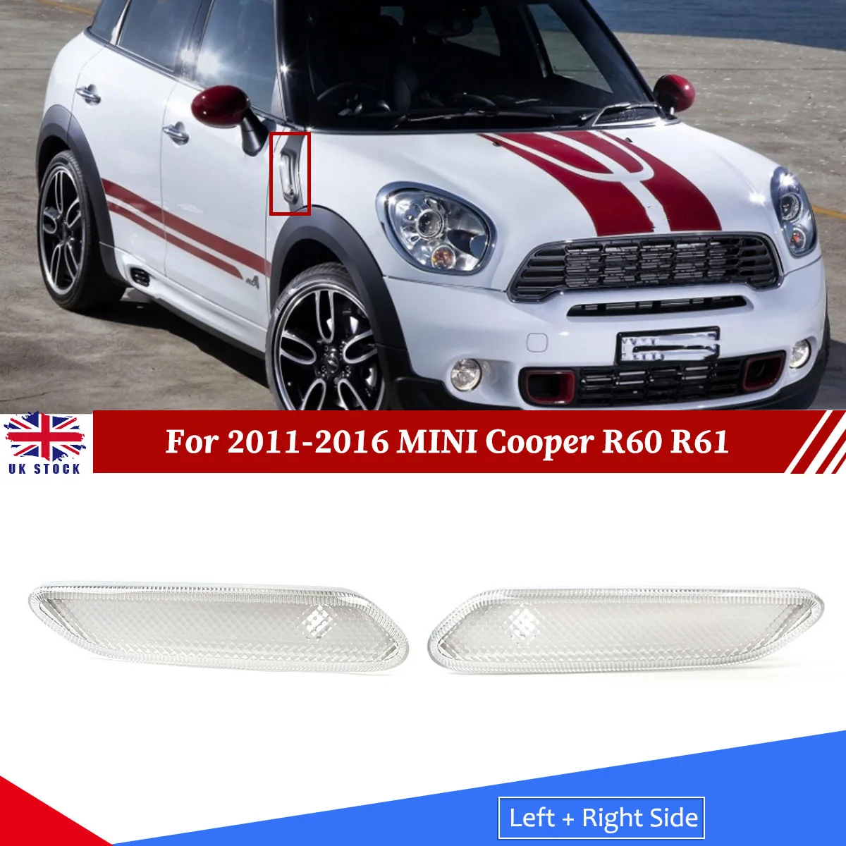 

For Mini Cooper R60 Front Fender Reflect Light R61 2011 2012 2013 2014 2015 2016 Car Side Marker Turn Signal Light