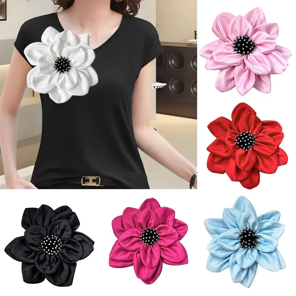 ตกแต่งเสื้อด้านบนชุดอุปกรณ์เสริม 25 ซม.ขนาดใหญ่สเตอริโอ Applique ดอกไม้ Handmade ผ้า Corsage Patch DIY เย็บคอดอกไม้