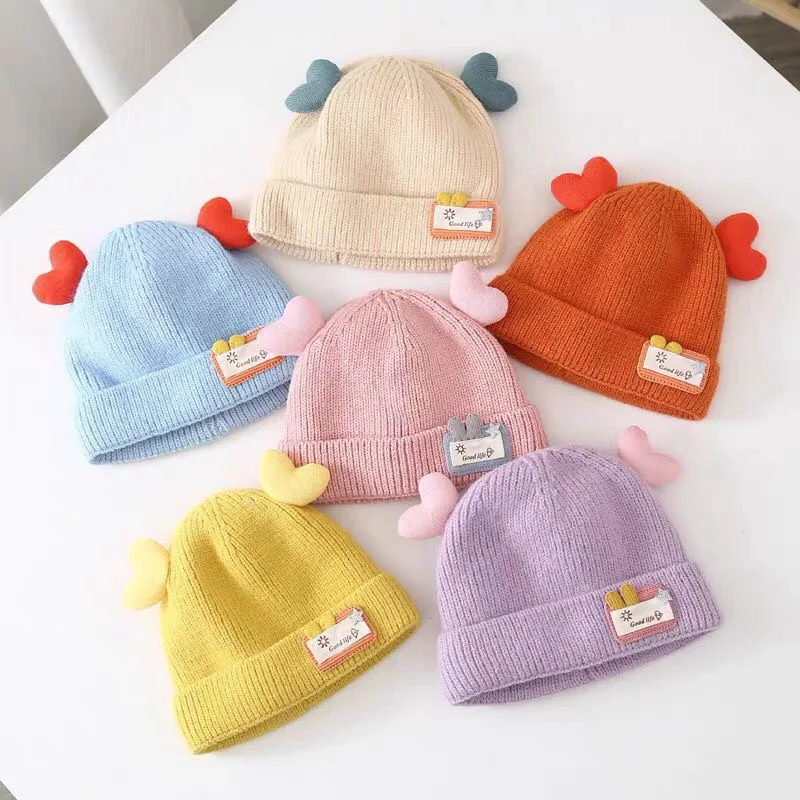 Baby Cute Spring Knitted Children's Woolen Hat Korean Edition For Boys Girls Autumn Winter Infants And Young Children