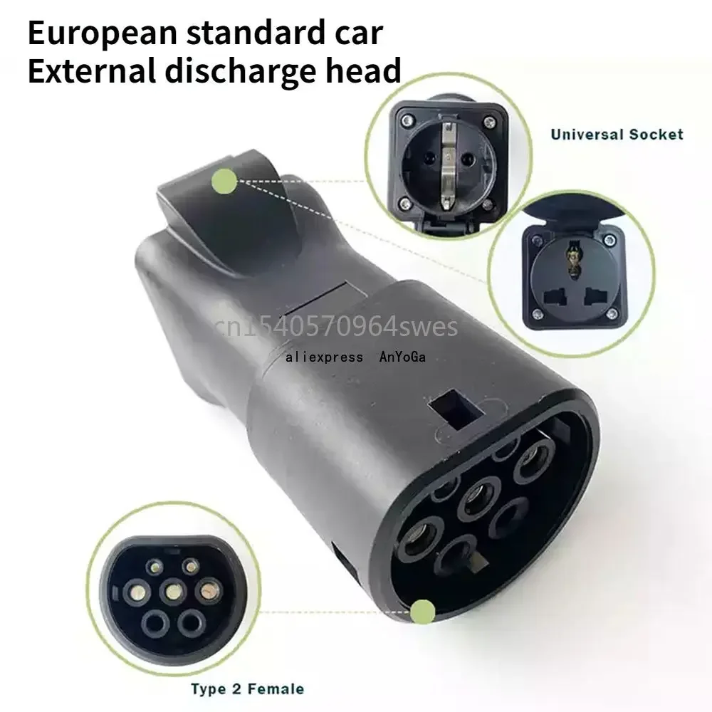 V2L Ontlader Voor Type 2 Auto Ontlading EV Kabel Adapter Ondersteuning MG Kia Hyundai Ontlading V2L Voertuig om Type 2