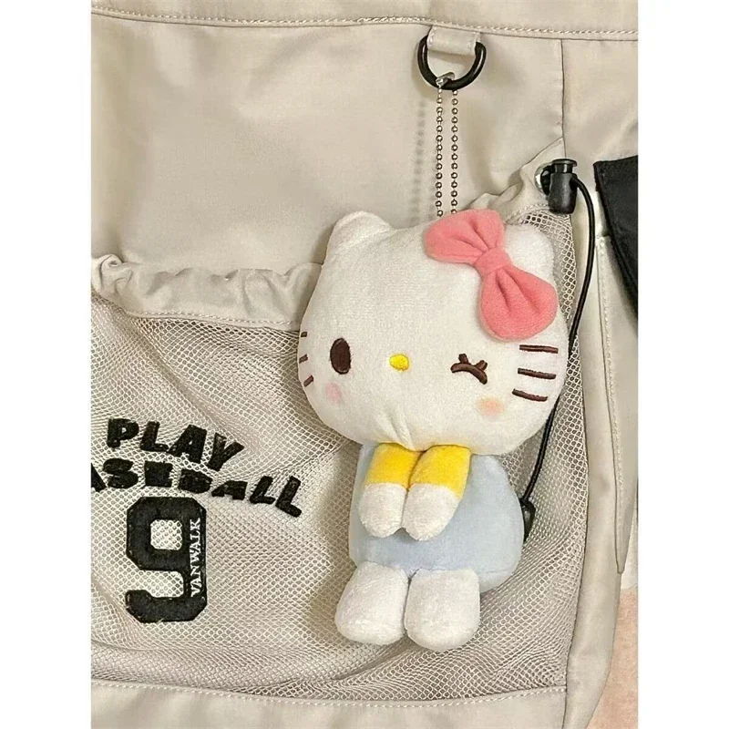 Sanrio Hello Kitty Plush Keychain Cute Anime Cartoon Fashion Child Plushie Doll Toys Charm Backpack Pendant Room Decoration Gift