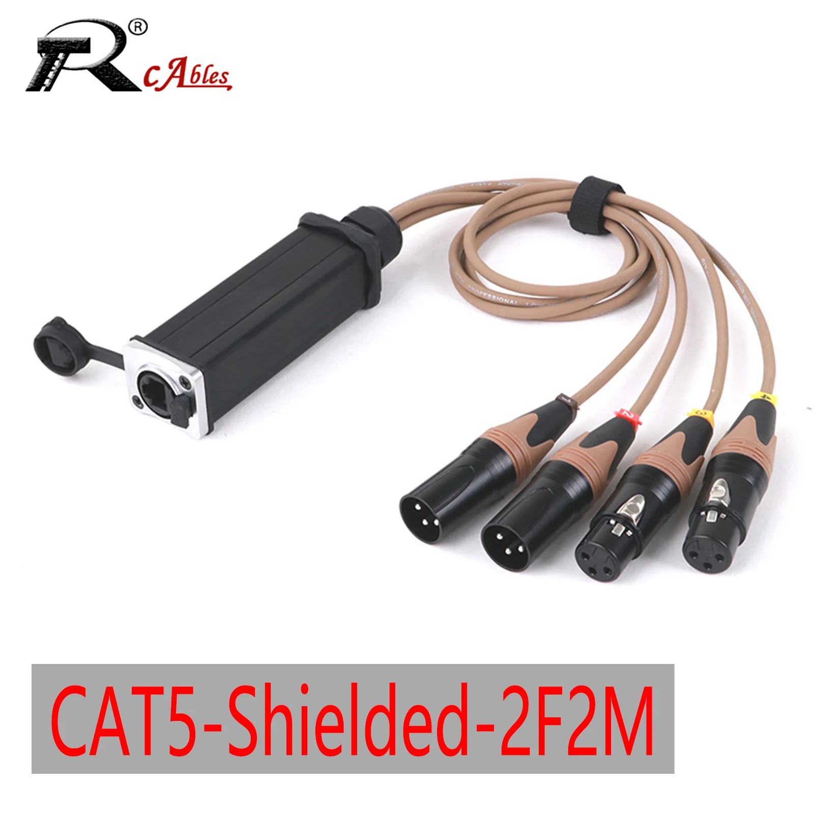 RJ45 CAT5 with Shielded to 4 Channel 3Pin XLR 2 Male&2 Female Connector Multi Network Receiver Cable for Stage Recording Studio