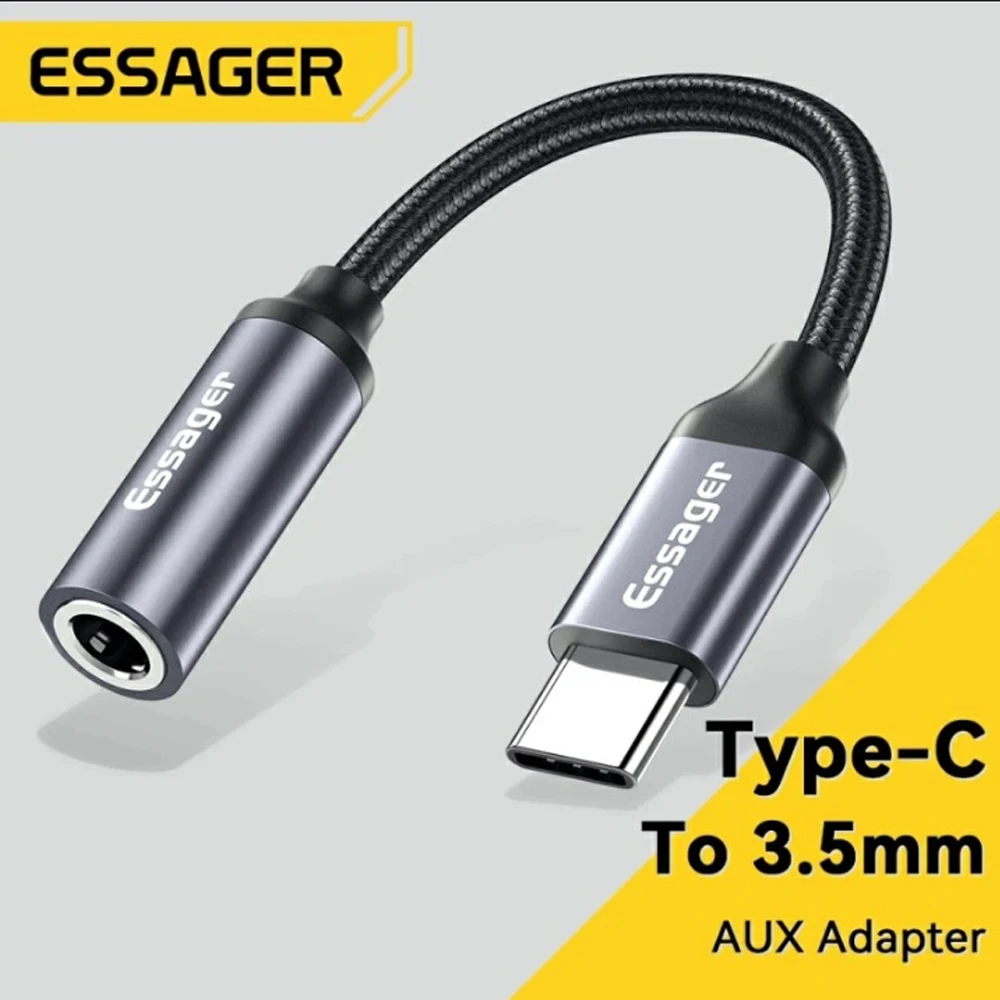 

Essager USB Type C 3.5 Jack Earphone Adapter USB C to 3.5mm Headphones AUX Audio Adapter Cable For Huawei P30 Xiaomi Mi 10 9