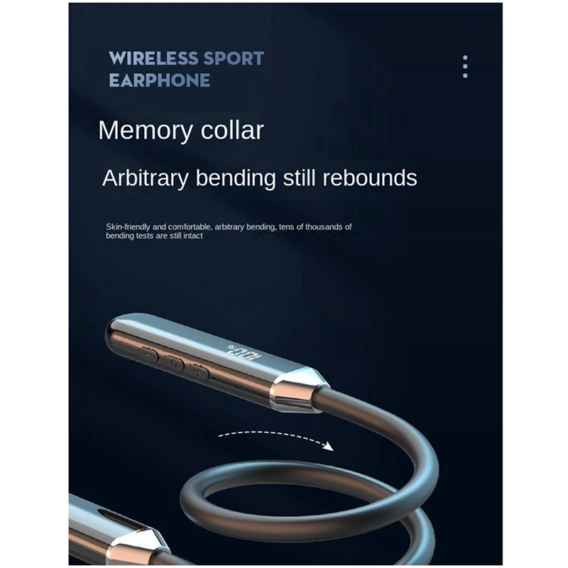 Tipo de pescoço fone de ouvido estéreo redução ruído universal esporte fone microfone sem fio bluetooth fácil instalar