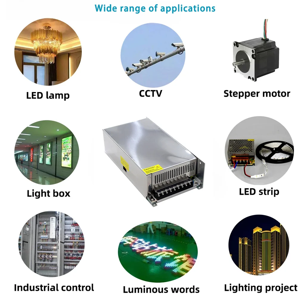 AC DC 12V 100A Switching Power Supply 1200W 100000mA 110V-220V DC Transformer Power for LED Strip Switch Driver