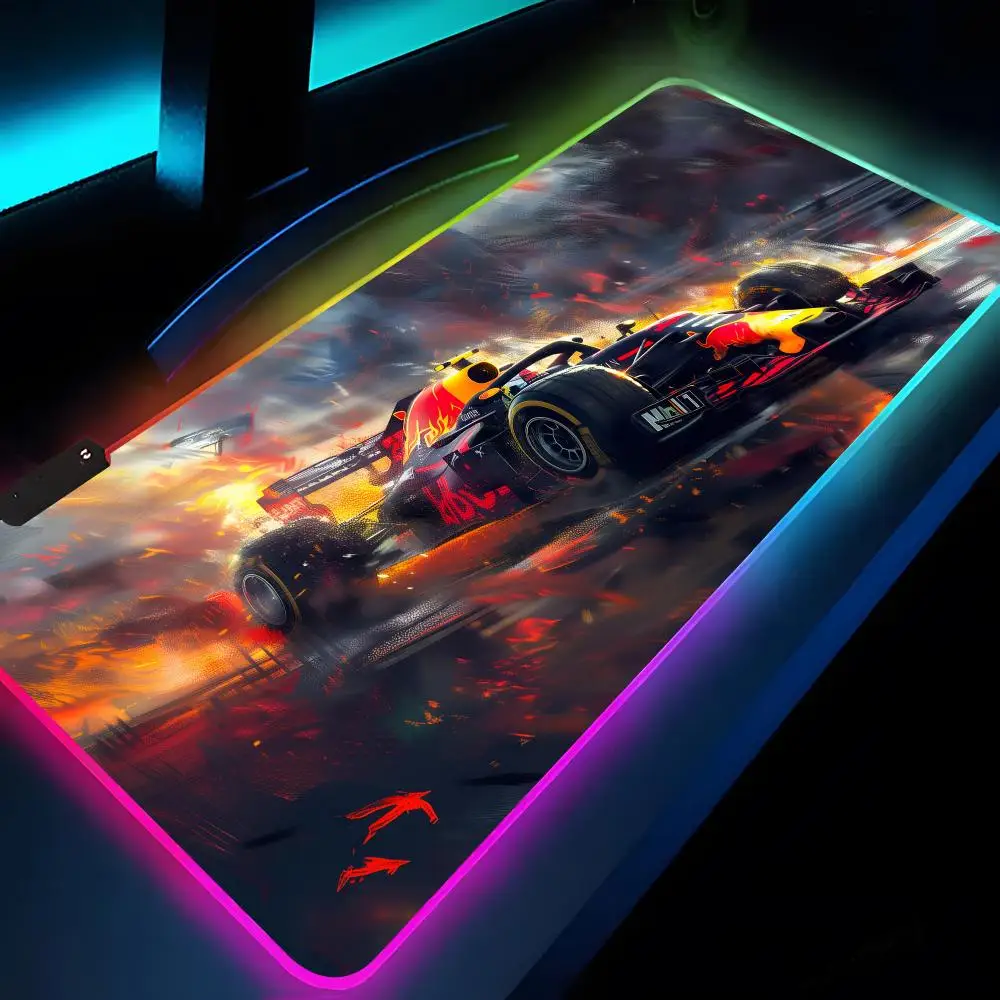 Formula 1 Racing F1 Mouse Pad Rgb Xxl Laptop Mat Gaming Mousepad Backlit Keyboard Gamer Girl Table Pads Desk
