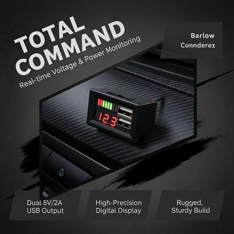 【CR】Dual USB LED Digital Voltmeter Fast Charging Battery Capacity Indicator for Car DIY Portable Power Bank Project