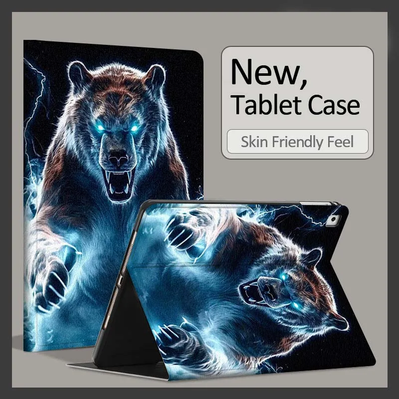 

Fierce Bear Art Cool Pattern For iPad Pro Air Mini 2 3 4 5 6 7 7th 8th 9th 10th 11th 10.2 9.7 10.5 10.9 11 13 Inch Tablet Case