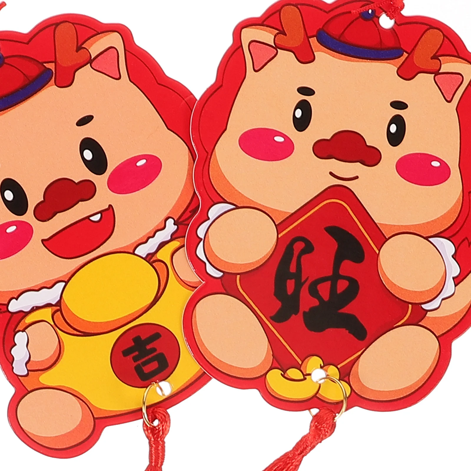 

6Pcs Chinese New Year Hanging Pendant Bonsai Dragon Ornament Spring Festival Decorations Wall Decor Door Car Ornament