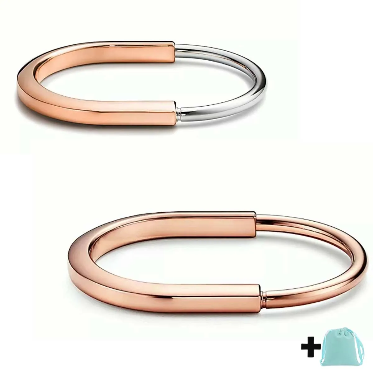 2024 high-quality rose gold and platinum semi dense inlaid diamond bracelet, pure desire as a gift