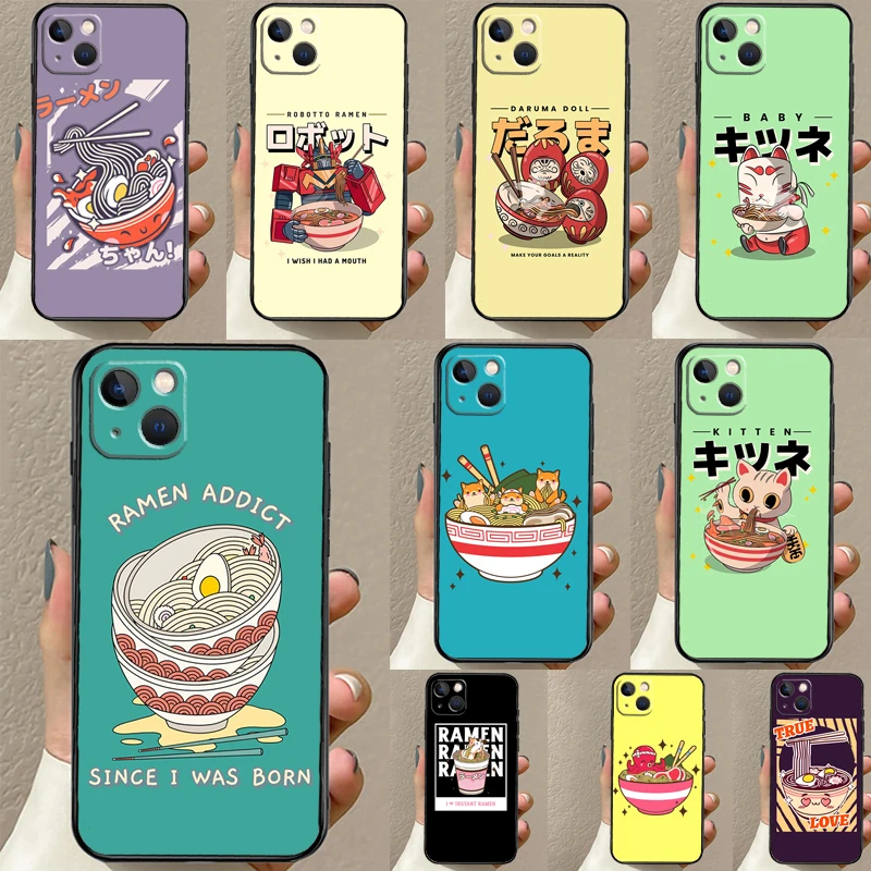 Eating Ramen Noodle Lovers Case For iPhone 16 15 14 13 Pro Max 12 Pro Max Mini 11 Pro Max XS X XR Plus Cover Shell