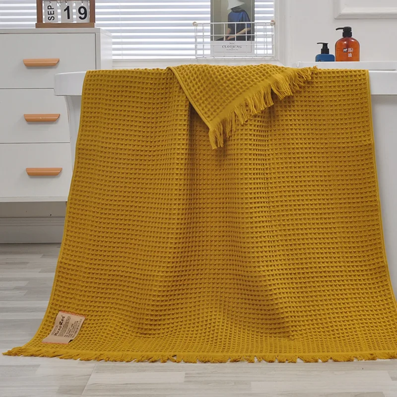 Women Waffle Bath Towel Men Large XXL 90*180 Organic Cotton for Bathroom Adults Shawl Scarf