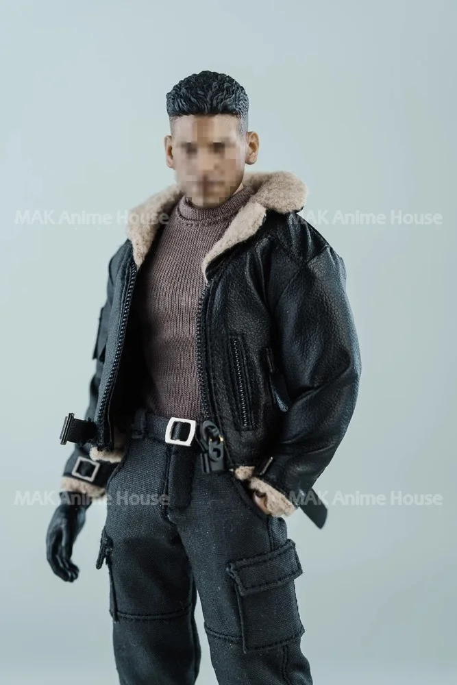 1/12 mao colarinho jaqueta de motocicleta calças de trabalho conjunto de roupas modelo caber 6 ''romankey formiga notaman soldado masculino figura de ação corpo