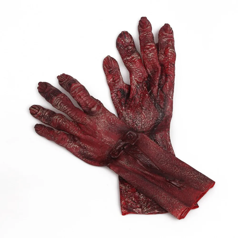 Creative Simulated Halloween Cosplay Gloves Plush Werewolf Werewolf Vinyl Gloves Waterproof Bloody Makeup Party Props Party