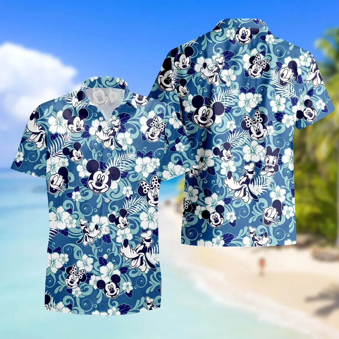 

Disney Mickey Mouse Floral Aloha Hawaiian Shirt Disney Crew Shirt Hawaii Beach Shirt Summer Vacation Hawaiian Shirt