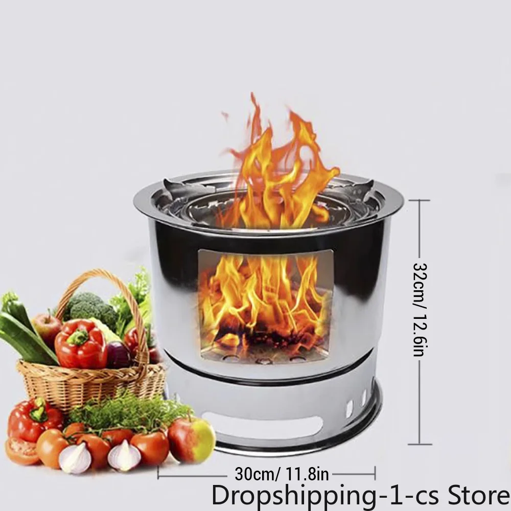 Folding Charcoal Chimney Starter Stainless Steel BBQ Charcoal Grill Briquette Coal Fire Starter Camping Picnic Cooking Stove