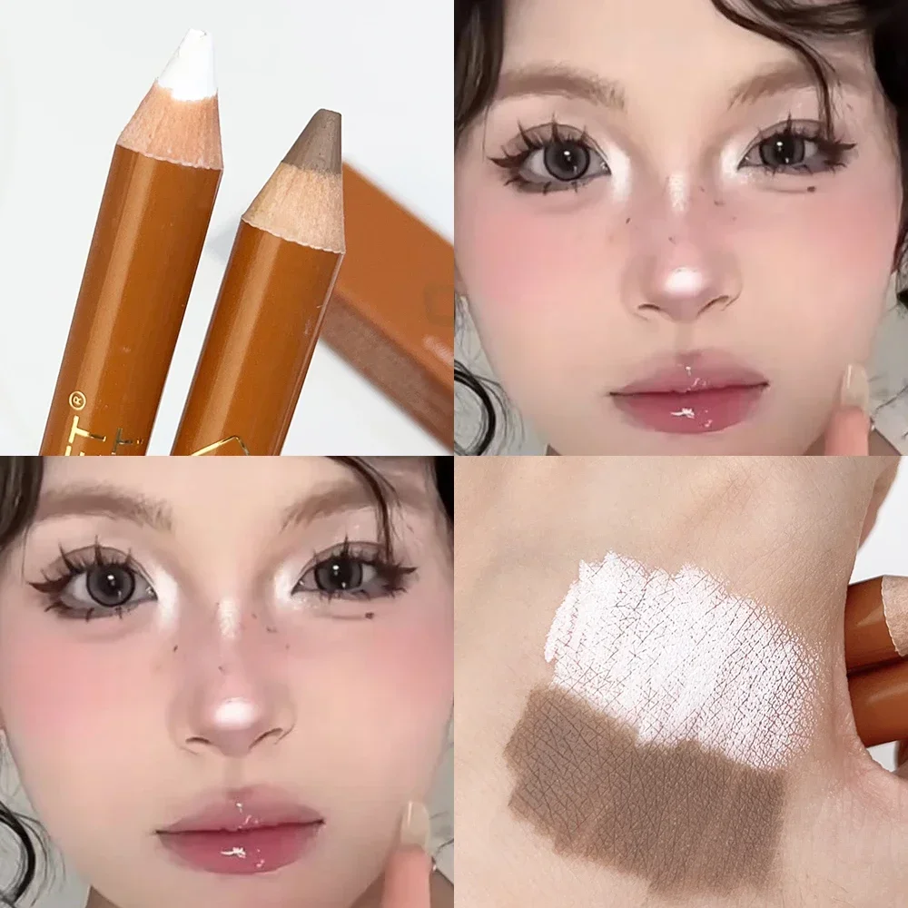 Doppelseitiger Konturierungsstift, Nasenschatten, Bildhauerei, Gesichtsaufhellung, Korrektor, natürlicher 3D-Textmarker, Schattierstift, koreanisches Make-up