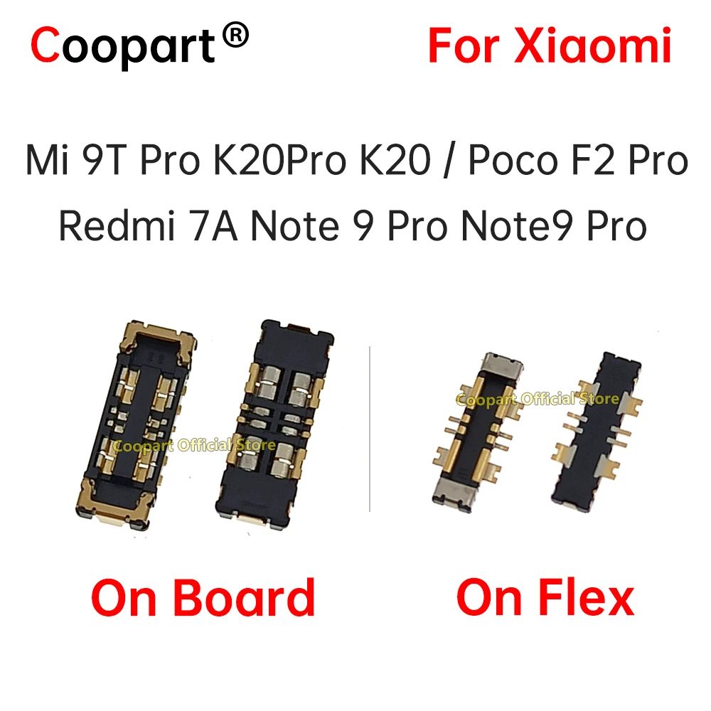 2Pcs Inner FPC Battery Connector Clip Contact For XiaoMi Mi 9t Pro K20Pro K20 Poco F2 Pro Redmi 7A Note 9 Pro Note9 Pro