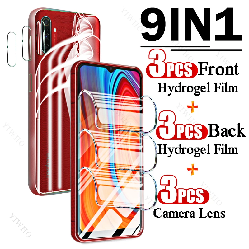 9in1 Full Covers Front Back Hydrogel Film for Realme C3 RMX2027 Fingerprint Screen Protectors for Realme C 3 6.5