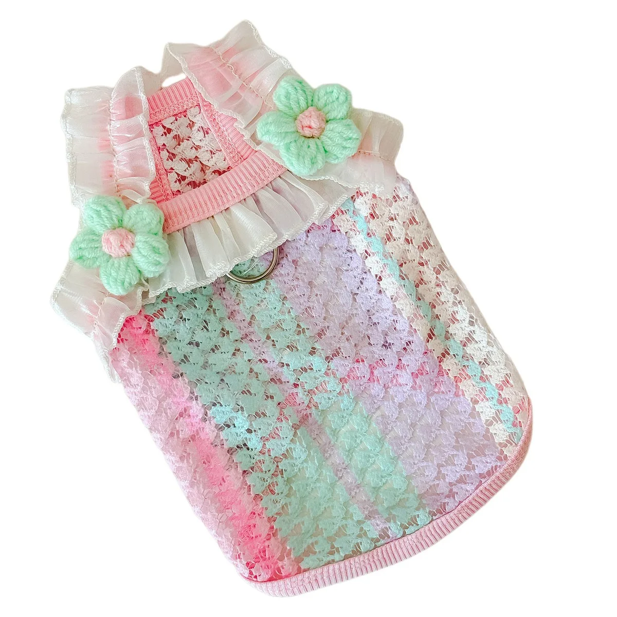 Pet Clothes Spring and Summer Cat and Dog Vest Rainbow Contrast Color Dog Clothes Pet Products French Bulldog Chihuahua