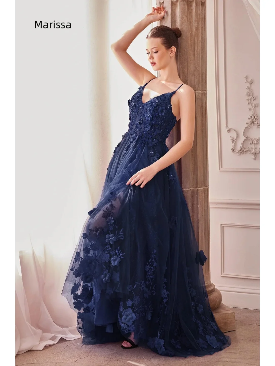 فساتين ماريسا لاين A متوسطة الطول للمناسبات الخاصة فستان سهرة مصنوع حسب الطلب بأحجار وكريستال فاخر بدون أكتاف أصفر #3