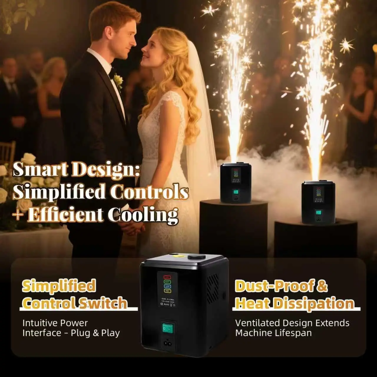 قطعتان من آلة الشرارة الباردة الصغيرة، جهاز FX محمول مع قطع أمان تلقائي، (وحدةان سوداء + 10 قطع مستهلكات 50 جرام) #5