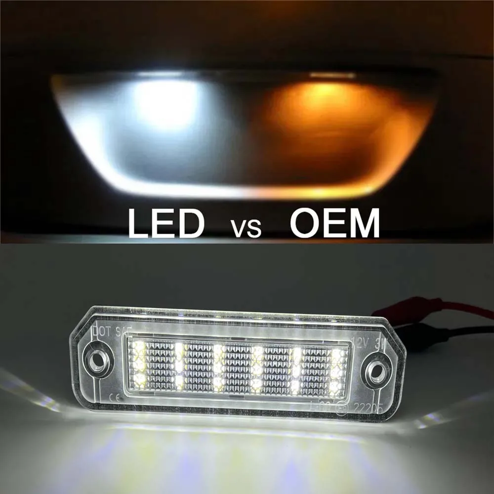 車のナンバープレート用の明るい白色のLEDライト,ナンバープレートランプ,トランクテールライト,ホンダシビックej,ek,ek3,CR-X,integra,sol,93-97, 2個