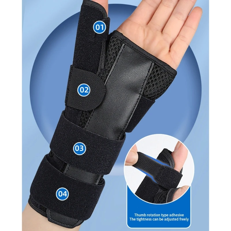 Wrist Brace with Thumb Spica Splints Adjustable Thumb Wrist Support for Sprains