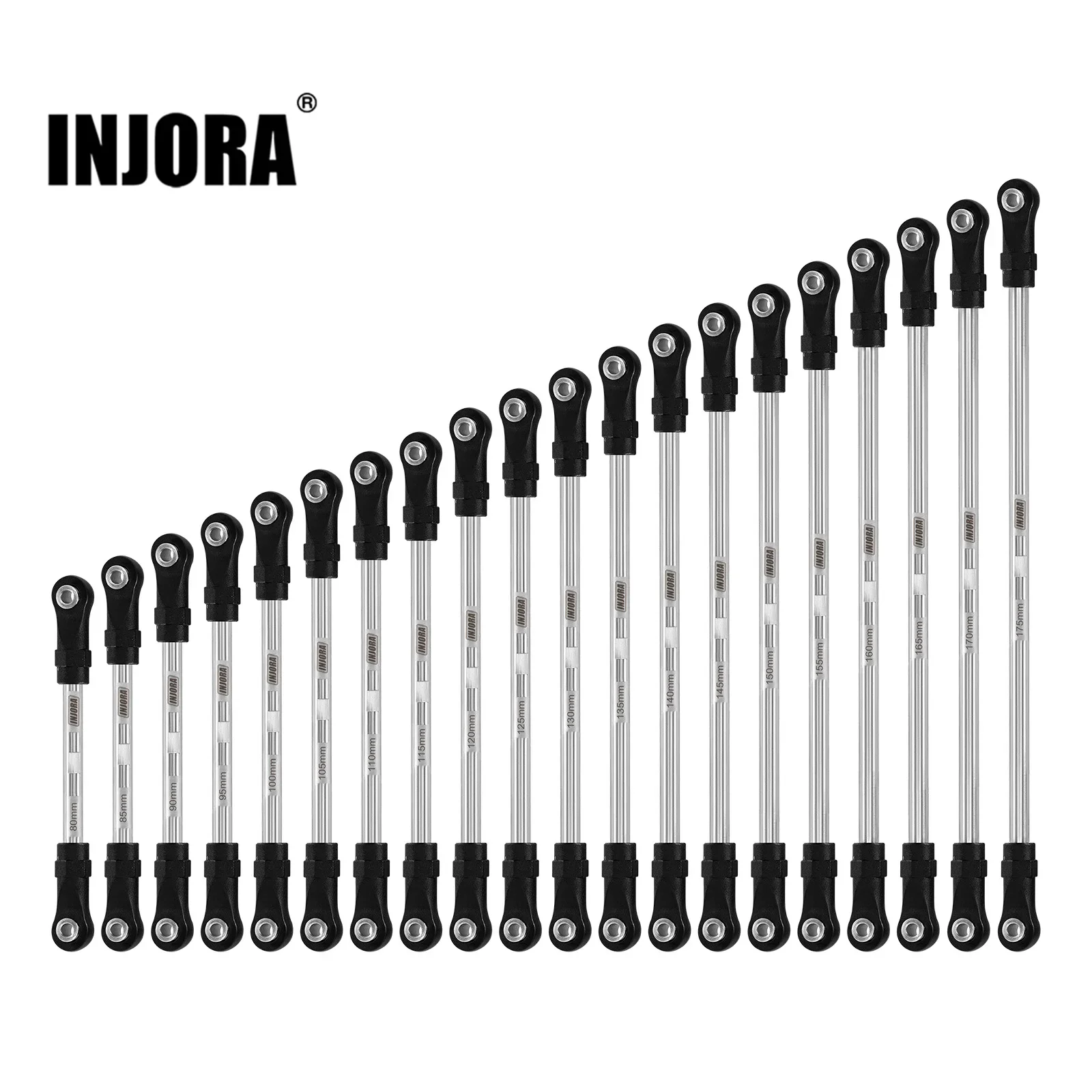 INJORA Stainless Steel Builders Links with Rod Ends for 1/10 RC Crawler Car