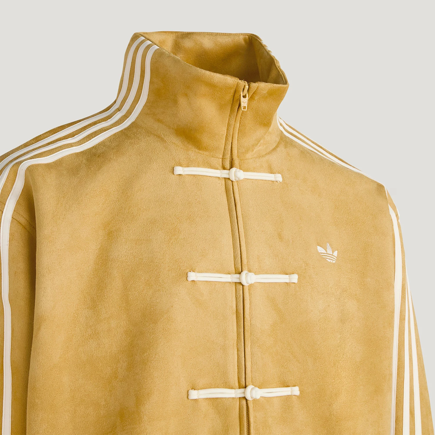 Adidas genuine clover men's and women's standing collar long sleeved loose casual jacket KT3851 image 4